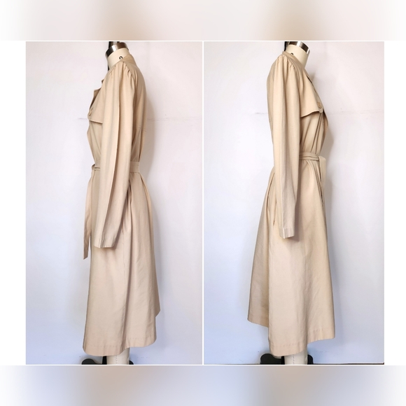 Vintage Trench Coat 70s by Julie Miller of California - Spy Coat - Beige XS S M - Picture 4 of 13